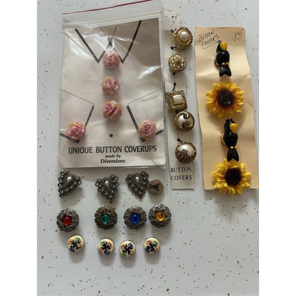 Vintage Button‎ Covers - Eclectic Lot - 24 Total